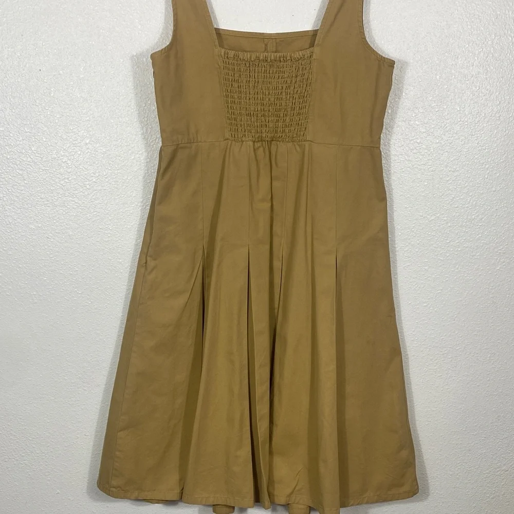 J. Crew Yellow Midi Dress Size 10 100% Cotton